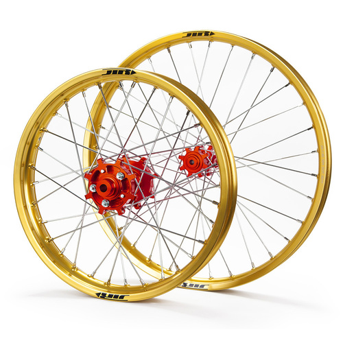 JTR Speedway Gold Rims / Red Hubs Wheel Set