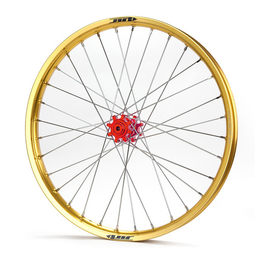 JTR Speedway Gold Rims / Red Hubs Front Wheel