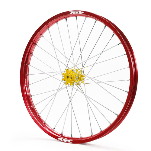 JTR Speedway Red Rims / Gold Hubs Front Wheel