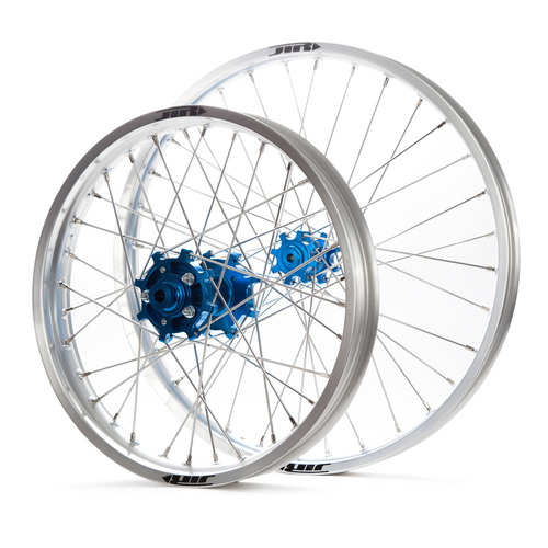 JTR Speedway Silver Rims / Blue Hubs Wheel Set