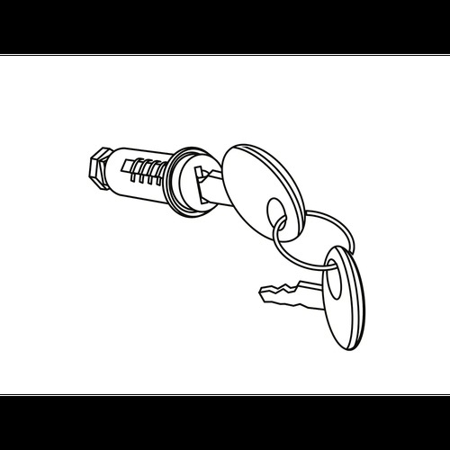 SHAD Lock Cylinder & Keys-(2) suit SH48-50-(Short Shank- RED keys)