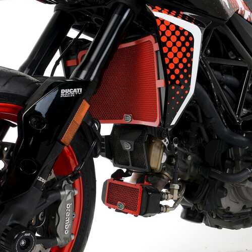 Oil Cooler Guard, RED, Ducati Hypermotard 950