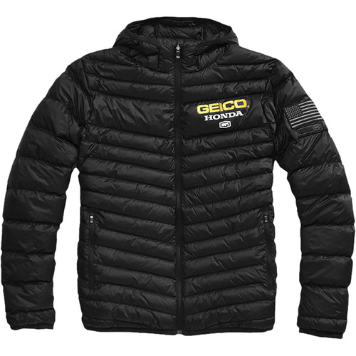 100% Geico Honda Delta 1 Black Puffer Jacket 