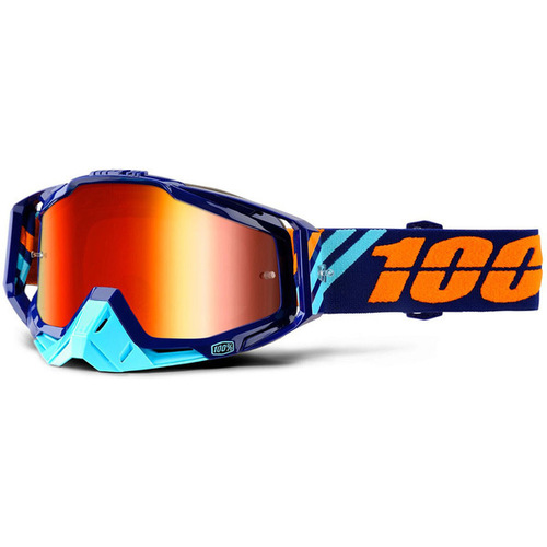 100% Racecraft Goggle Calculus Navy Red Mirror Lens