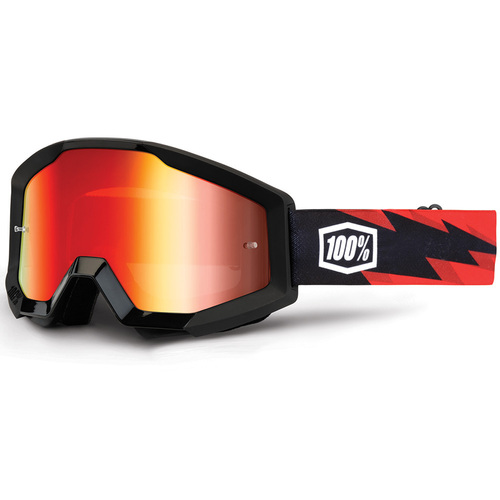 100% Strata Goggle Slash Mirror Red Lens