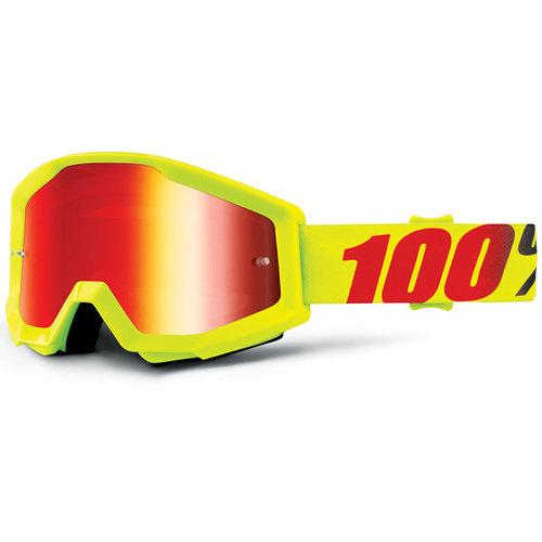 100% Strata Goggle Mercury N Mirror Red Lens