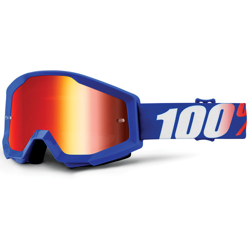 100% Strata Goggle Nation Mirror Blue Lens