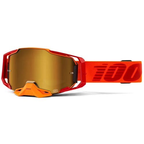 100% Armega Goggle Litkit Gold Gold Flash Mirror Lens