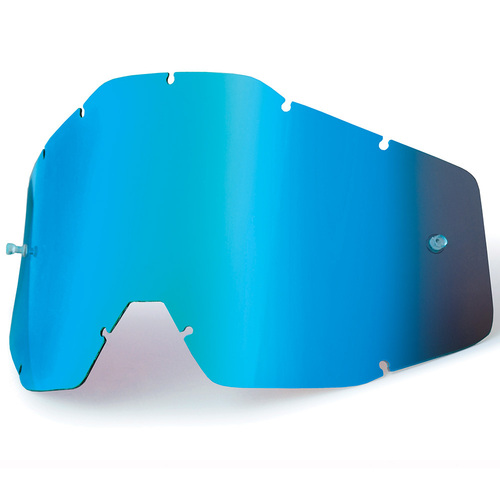 100% Racecraft, Accuri & Strata Blue Mirror Lens