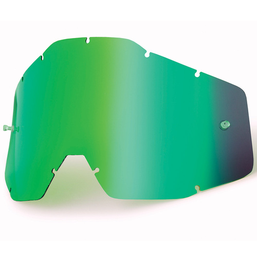 100% Racecraft, Accuri & Strata Green Mirror Lens