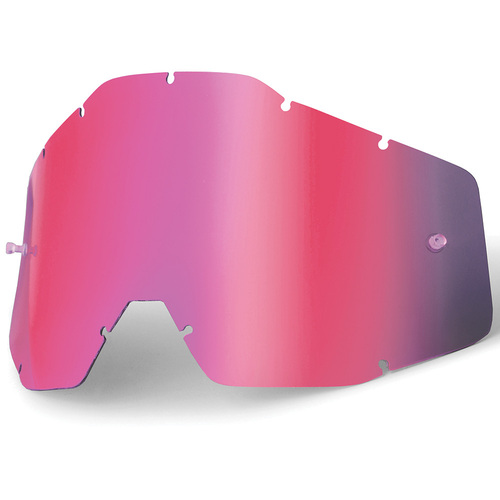 100% Racecraft, Accuri & Strata Pink Mirror Lens