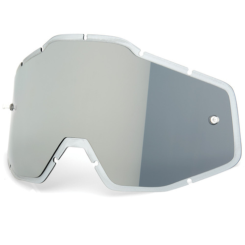 100% Racecraft, Accuri & Strata Silver Flash Mirror/Smoke Lens