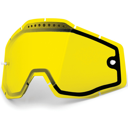 100% Racecraft, Accuri & Strata Yellow Vented Dual Lens