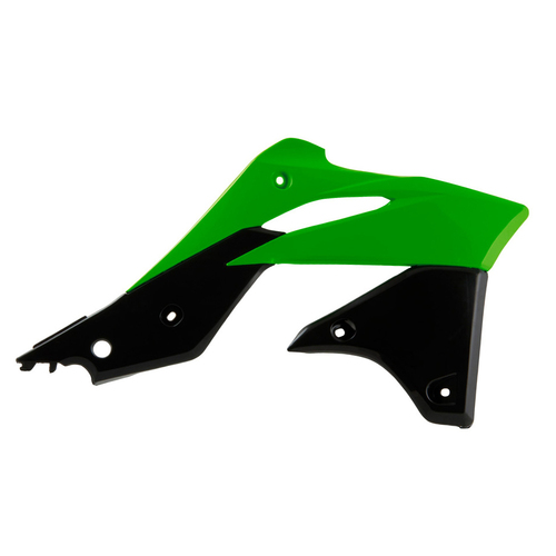 Rtech Kawasaki KXF 250 2013-2016 OE Green/Black Radiator Shrouds