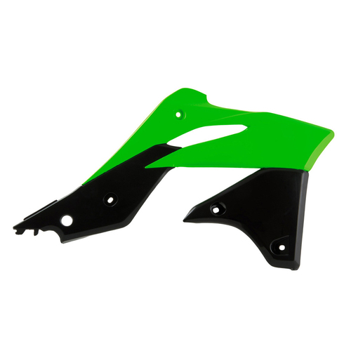 Rtech Kawasaki KXF 250 2013-2016 Neon Green/Black Radiator Shrouds