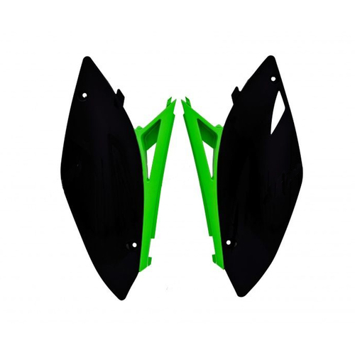 Rtech Kawasaki KXF 450 2009-2011 Black/Green Side Panels