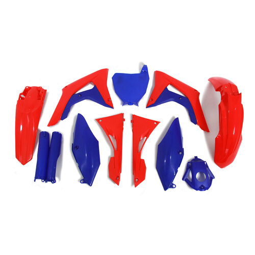 Rtech Honda Red/Blue Limited Edition Plastic Kit CRF 450 R 2019-2020 (with Airbox Covers, Fork Protectors & Gas Tank Cover)