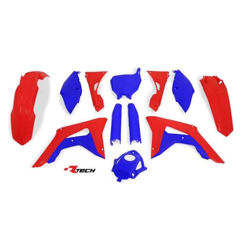 Rtech Honda Red/Blue Limited Edition Plastic Kit CRF 450 R 2017-2018 (with Airbox Covers, Fork Protectors & Gas Tank Cover)