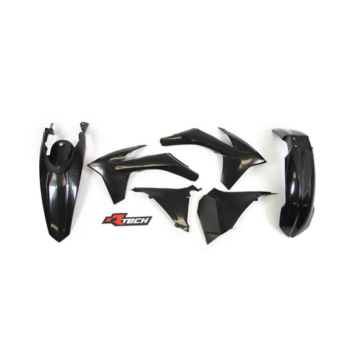 Rtech KTM Black Plastic Kit EXC-F 250-350-450-500 2012-2013 (with Airbox Covers)