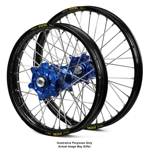 BMW F800 Adventure Black Excel Rims / Blue SM Pro Hubs Wheel Set - F800 GS 2006-On 21*1.85 / 17*4.25 