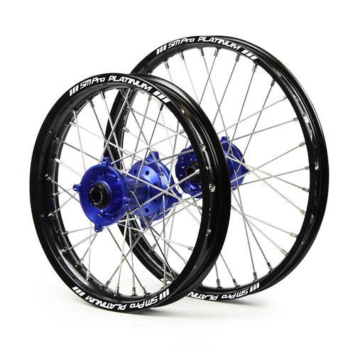 Suzuki SM Pro / Platinum Junior MX Black Rim / Blue Hub Wheel Set RM 80-85 (BIG WHEEL) 1993-2017 (19*1.40 / 16*1.85)