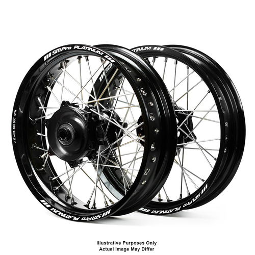 Suzuki SM Pro / Adventure DR650 Black Rims / Black Hubs Wheel Set - DR650 1996-2016 (21*1.85 / 18*2.50)"