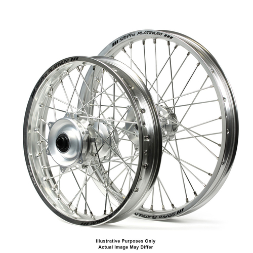 Suzuki SM Pro / Adventure DR650 Silver Rims / Silver Hubs Wheel Set - DR650 1996-2016 (21*1.85 / 18*2.50)"