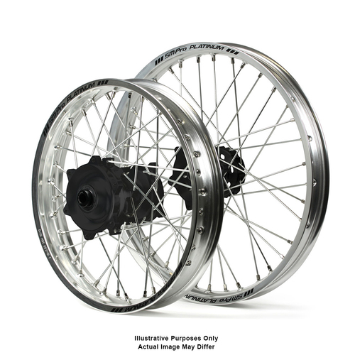 Suzuki SM Pro / Adventure DR650 Silver Rims / Black Hubs Wheel Set - DR650 1996-2016 (17*3.50 / 17*4.25")"