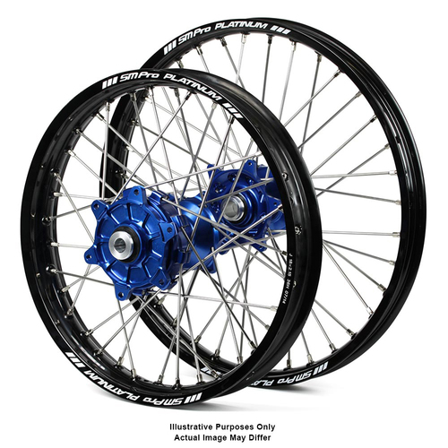 BMW F800 Adventure Black Platinum Rims / Blue Sm Pro Hubs Wheel Set - F800 GS 2006-On 21*1.85 / 17*4.25 