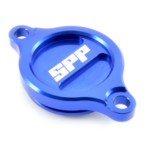 SPP Oil Filter Cover Suzuki RMZ250-450 RMx450Z Blue