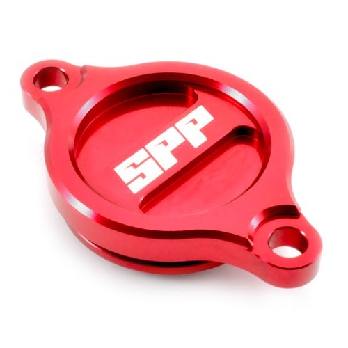 SPP Oil Filter Cover Suzuki RMZ250-450 RMx450Z Red