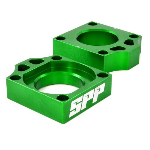 SPP Axle Block Kawasaki KX125-450/F Green