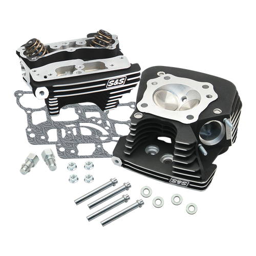 S&S Super Stock 79Cc Cylinder Head Kit For 2006-'16 Hd Big Twins - Wrinkle Black Powder Coat Finish