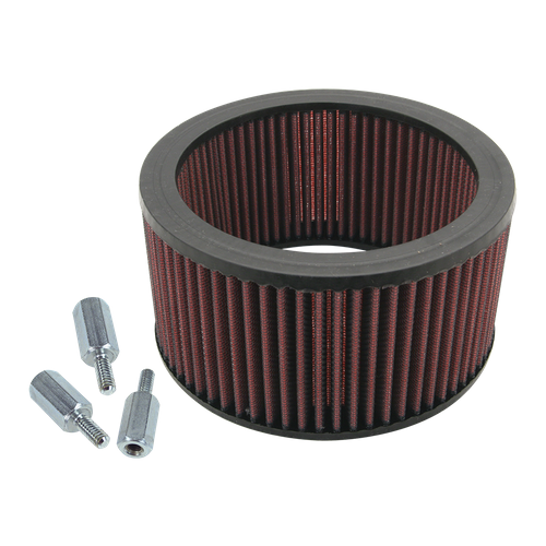 S&S High Flow Air Filter Kit With Spacers For S&S Teardrop Air Cleaners For S&S Super E And G Carbs And Efi Throttle Bodies