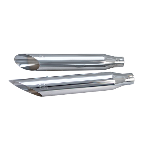 S&S Cycle Slash Down Slip-On Muffler Kit, Chrome