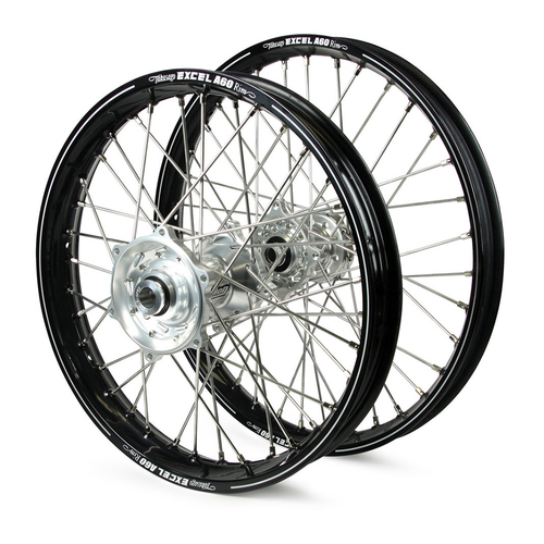 Honda Talon / Excel A60 SNR MX Black Rims / Silver Hubs Wheel Set CR 250 1989-1994, CR500 1989-1994 (21 / 19*2.15)