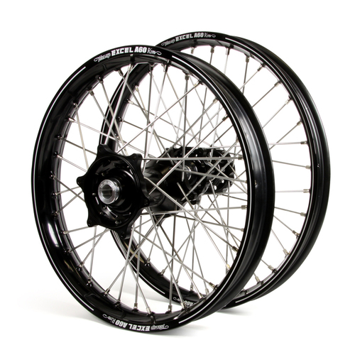 Yamaha Talon / Excel A60 SNR MX Black Rims / Black Hubs Wheel Set YZ 125-250 1998-01, YZF 250 2001, YZF400-426 1999-01 (21 / 19*2.15)