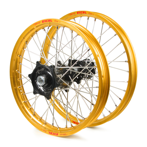 Honda Talon / Excel SNR MX Gold Rims / Black Hubs Wheel Set CR 500 1995-2001 (21*1.6 / 19*2.15)