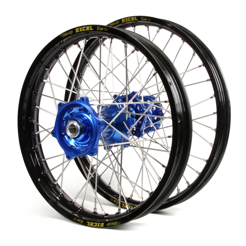 Yamaha Talon / Excel SNR MX Black Rims / Blue Hubs Wheel Set YZ 125-250 1998-01, YZF 250 2001, YZF400-426 1999-01 (21*1.6 / 19*2.15)