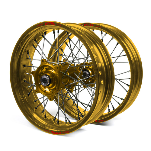 Yamaha Talon / Excel Supermoto Non Cush" Gold Rims / Gold Hubs Wheel Set YZ 125-250 2002-07,  YZF 250 2002-06,  YZF426-450 2002-07 (17*3.50 / 17*4.25)