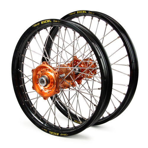 KTM Talon / Excel JNR MX Black Rims / Orange Hubs Wheel Set 50 SX 2012-2013 (12*1.6 / 10*1.6)