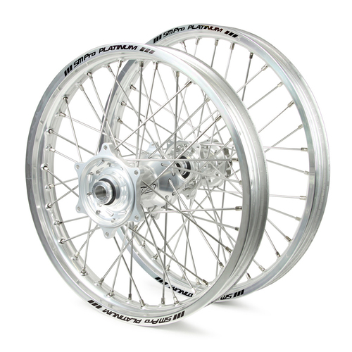 Honda Talon / Platinum SNR MX Silver Rims / Silver Hubs Wheel Set CR 250 1989-1994 / CR500 1989-1994 (21 / 19*2.15)