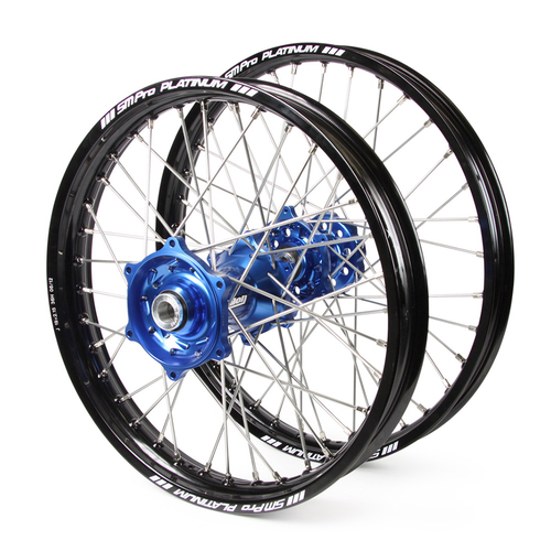 Yamaha Talon / Platinum SNR MX Black Rims / Blue Hubs Wheel Set YZ 125-250 2002-07 / YZF 250 2002-06 / YZF426-450 2002-07 (21 / 19*2.15)