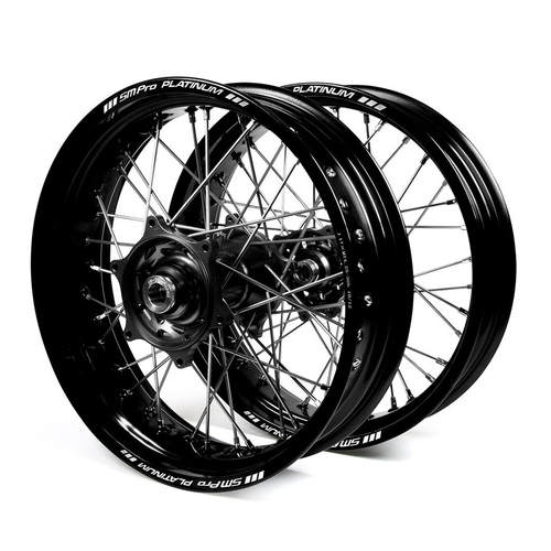 Honda Talon / Platinum Supermoto Non Cush" Black Rims / Black Hubs Wheel Set XR 600 1986-1999 (17*3.50 / 17*4.25)"