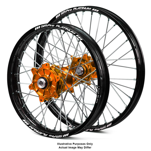 KTM Adventure Black Platinum Rims / Orange Talon Hubs Wheel Set - 790 2019-On 21*1.85 / 18*4.25 