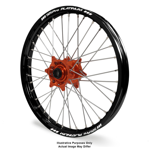 KTM Adventure Black Platinum Rims / Orange Talon Hubs Front Wheel - 1190R 2013-2016 / 1090-1290R 2017-On 21*1.85 