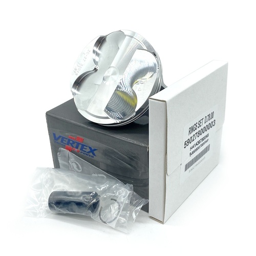 Vertex Replica Piston kit; Kit includes: Piston, rings, pin, clips Kawasaki KX250F 2021 HIGH-COMP 15.05:1 77.97mm