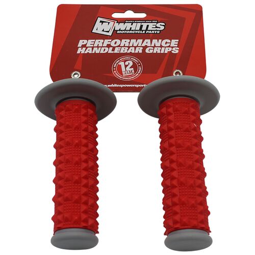 Whites MX Full Large Diamond Grip 2 Gry/Red