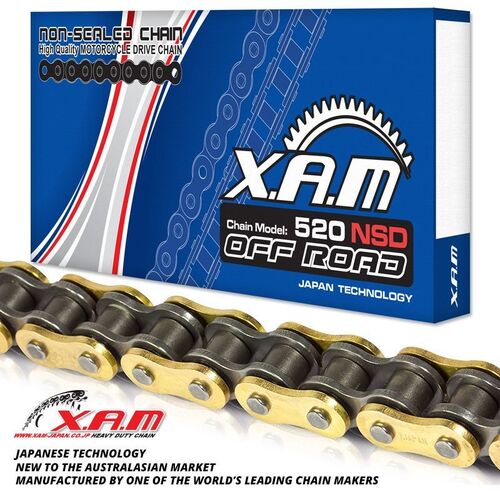 Chain XAM 520NSD Gold/Black X 120 (Non-Sealed Dirt)