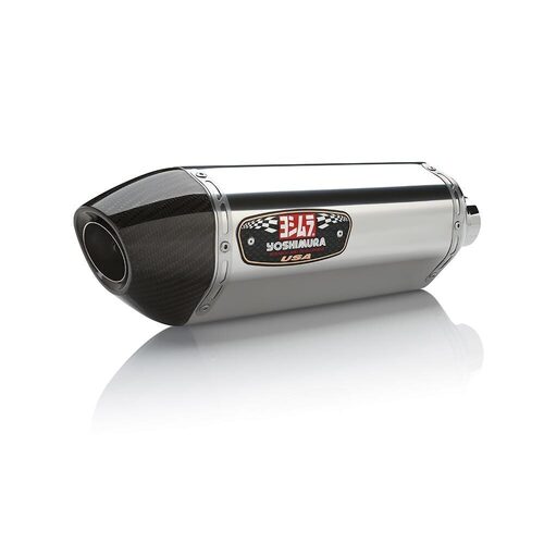 Yoshimura Suzuki Hayabusa 08-20 R-77 Stainless Slip-On Exhaust, w/ Stainless Mufflers